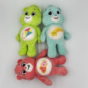 Lot of 3 Care Bears 10" Plush 2021 Stuffed Animals Love-a-Lot Wish‎ Do Your Best